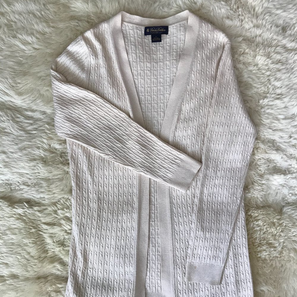 Brooks Brothers Cable knit silk/cashmere cardigan